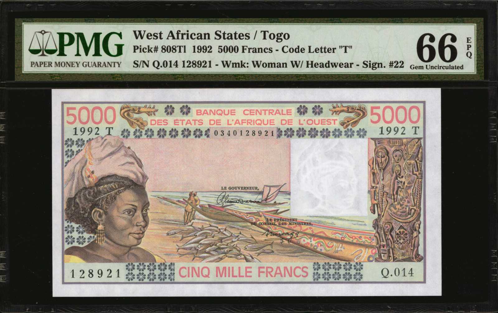 image for: West African States  5,000 francs (B113Tk)