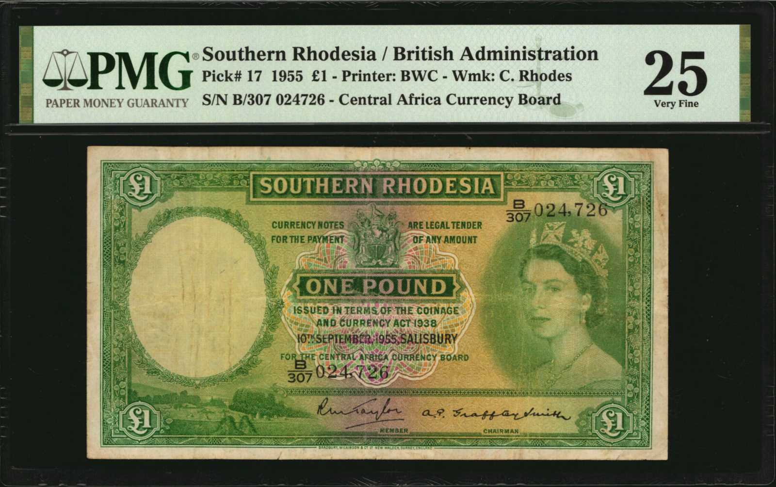 image for: Southern Rhodesia  1 pound (B202a2s)
