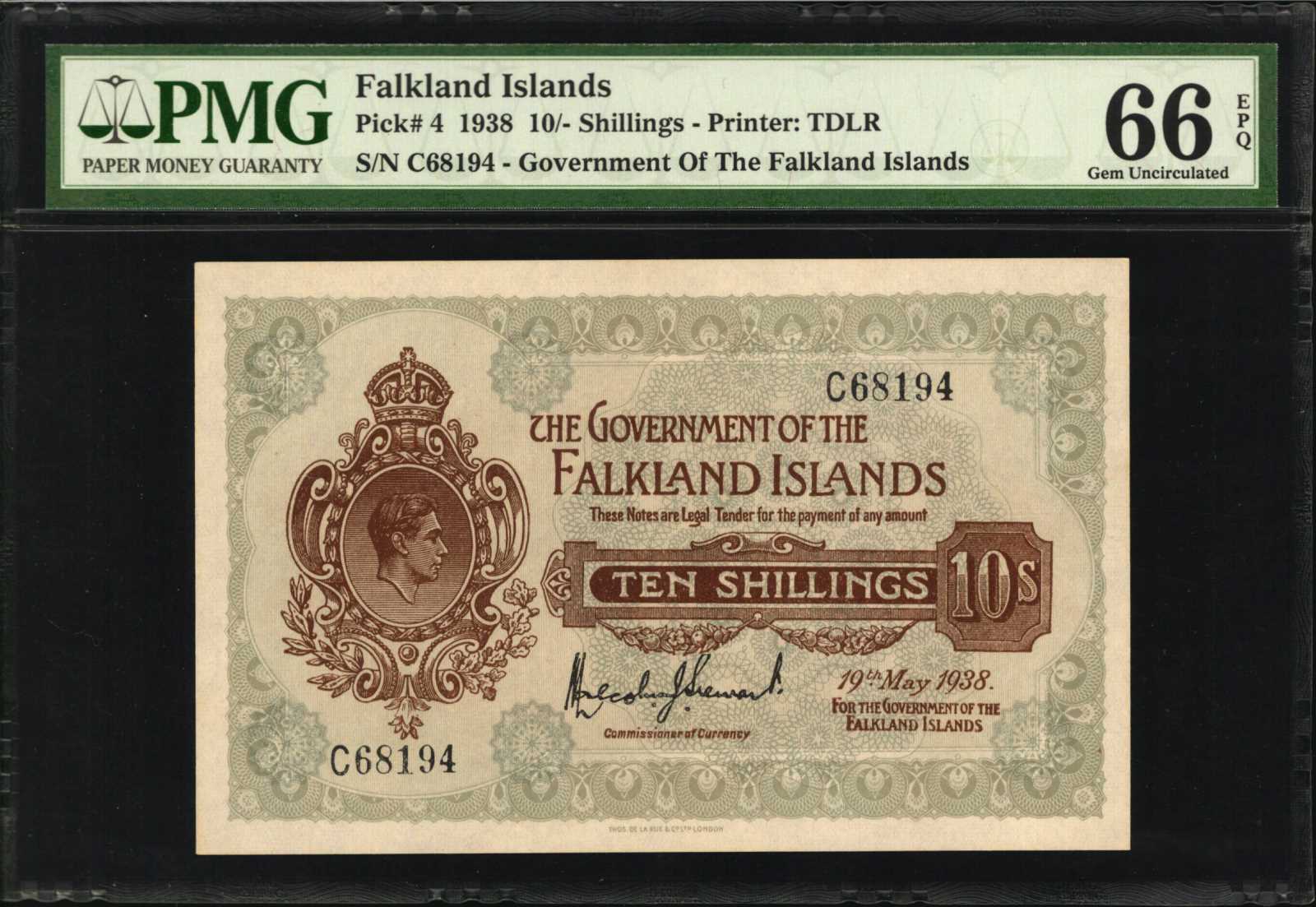 image for: Falkland Islands  10 shillings (B209as)