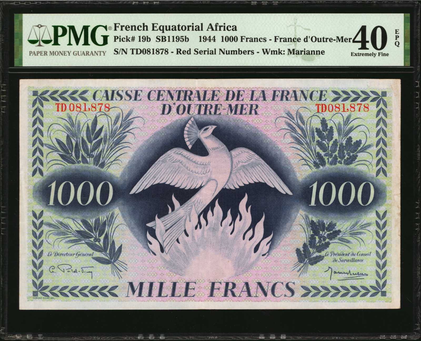 image for: French Equatorial Africa  1,000 francs(B405a)