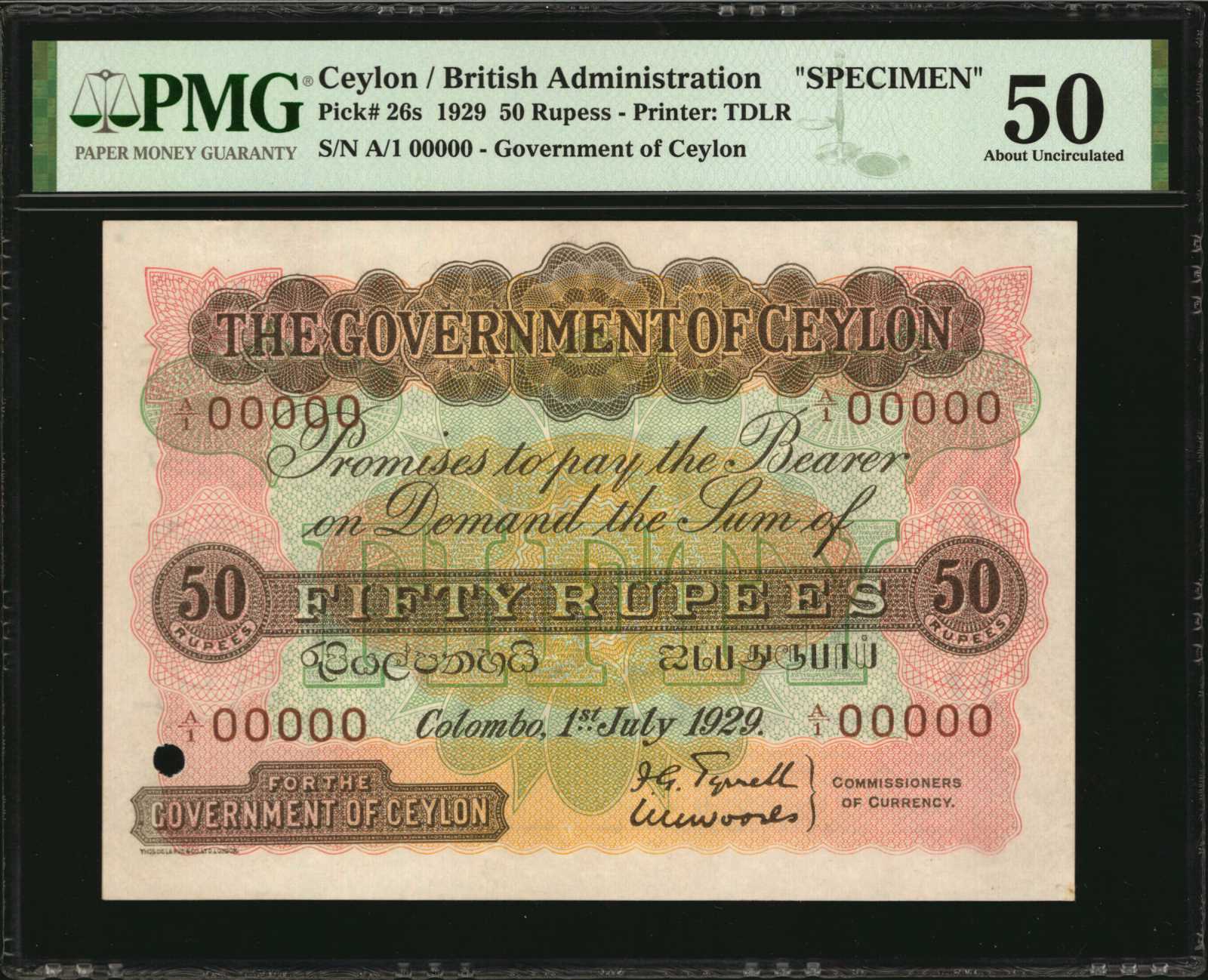 image for: Ceylon  50 rupees (B219ap)