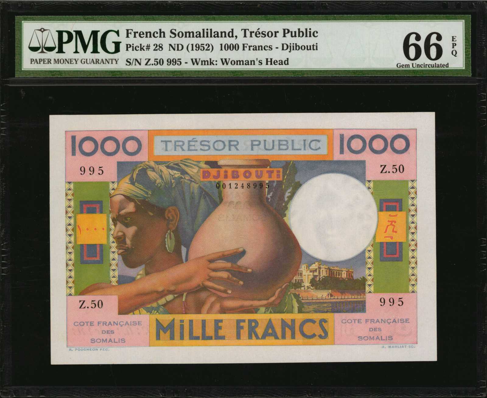 image for: French Somaliland  1,000 francs(B304as1)