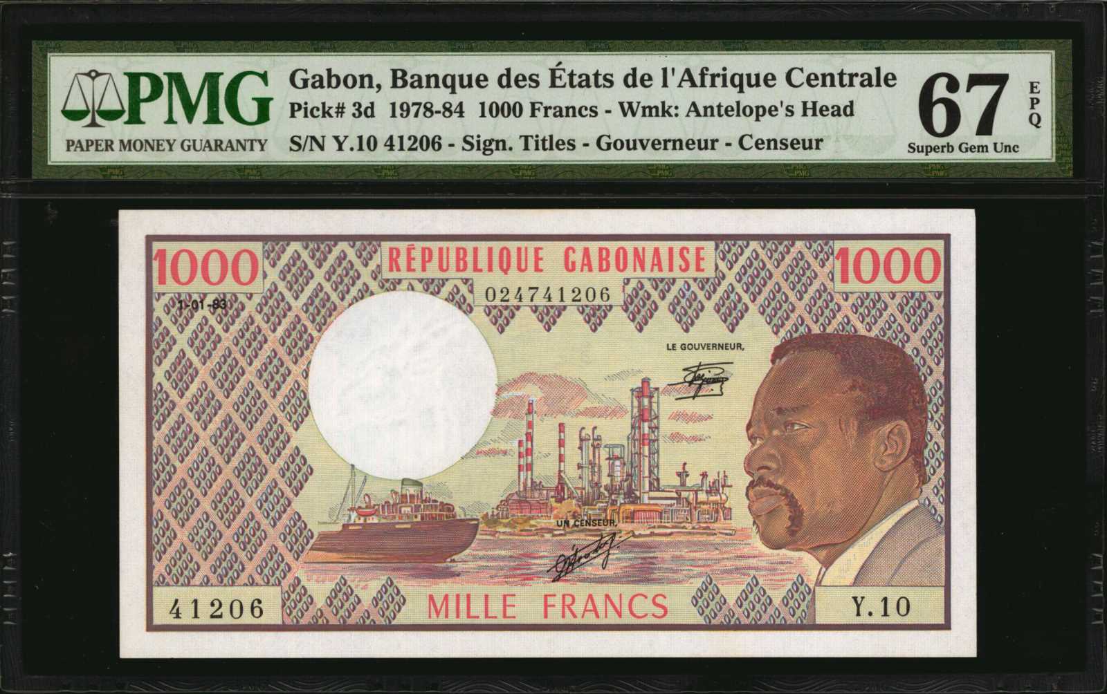 image for: Gabon  1,000 francs (B202es)