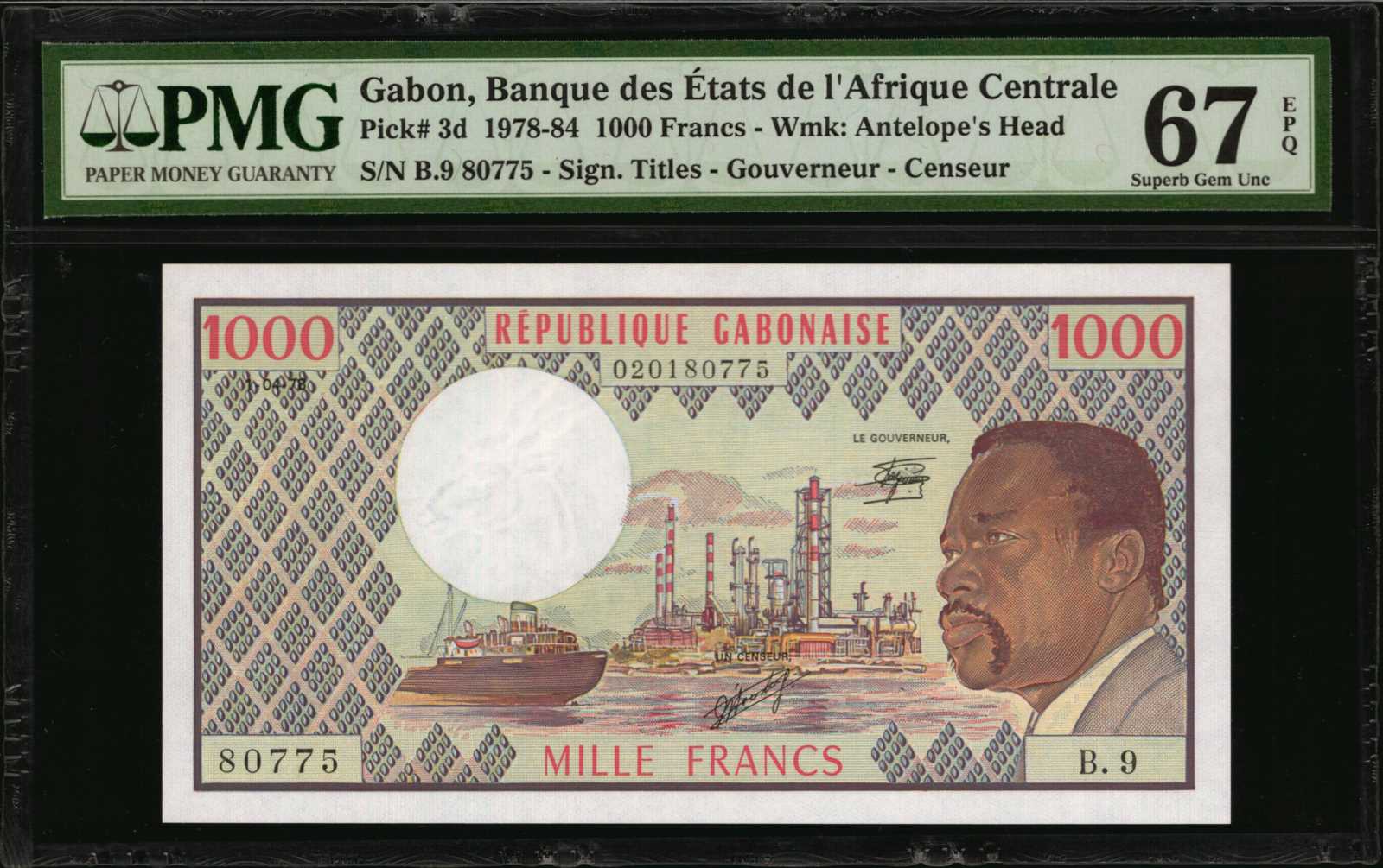 image for: Gabon  1,000 francs (B202es)
