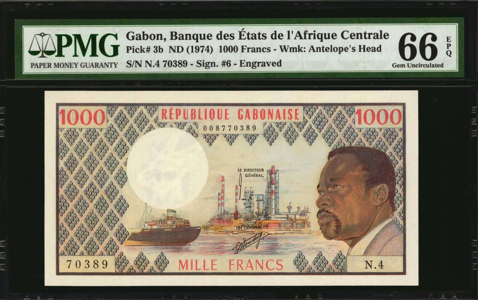 image for: Gabon  1,000 francs (B202es)