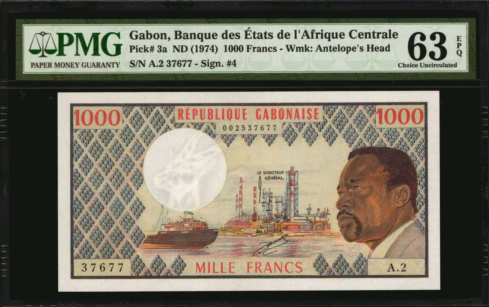 image for: Gabon  1,000 francs (B202es)