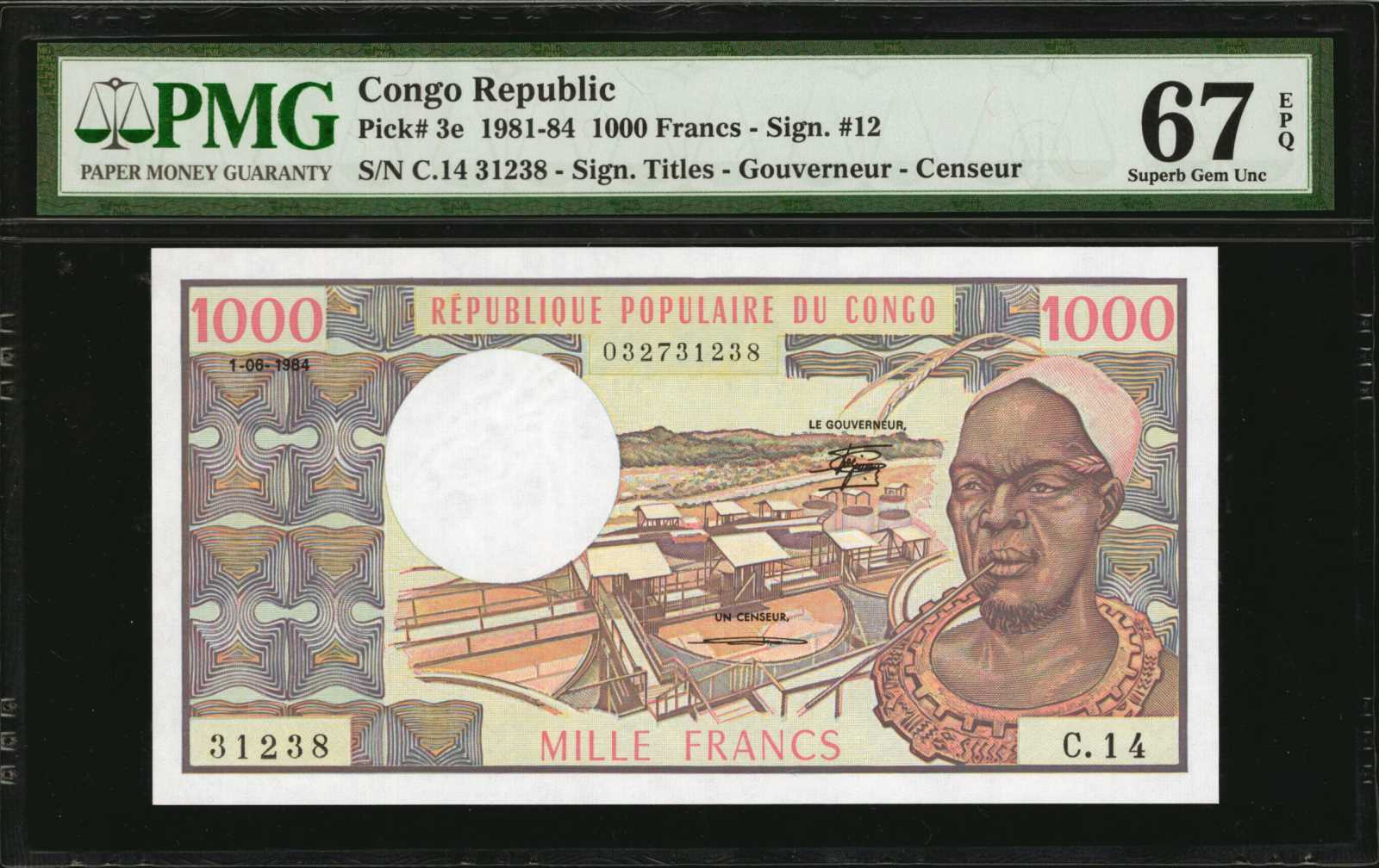 image for: Congo, Republic  1,000 francs(B202a)