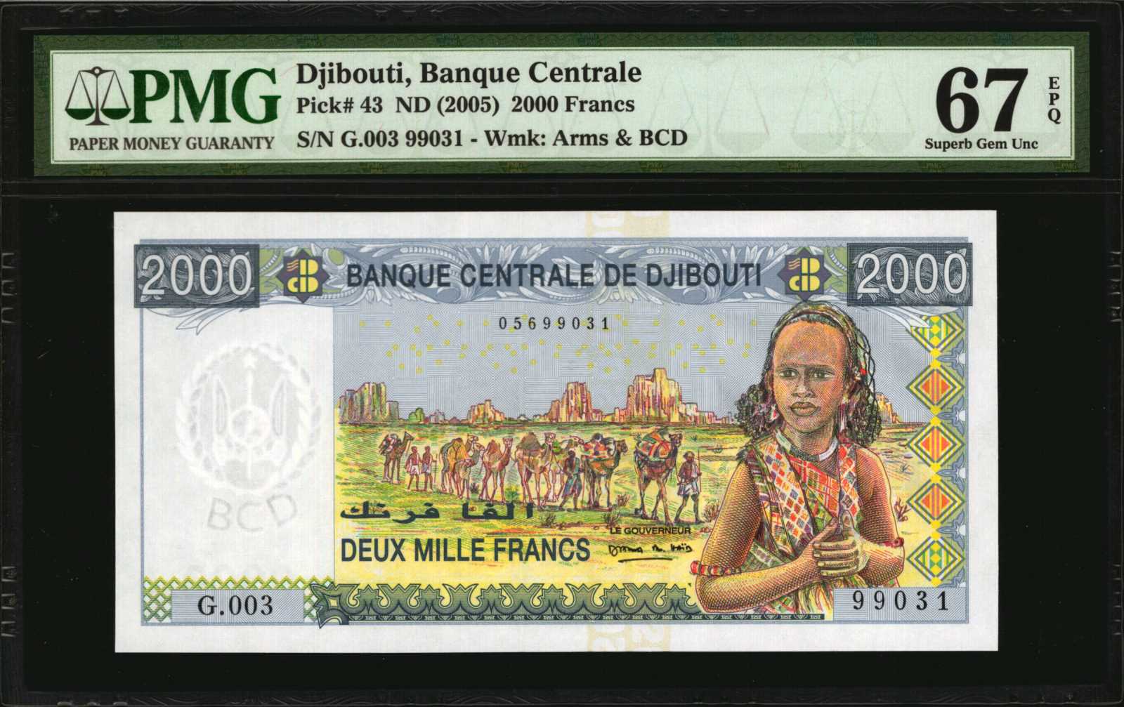 image for: Djibouti  10,000 francs (B106a)