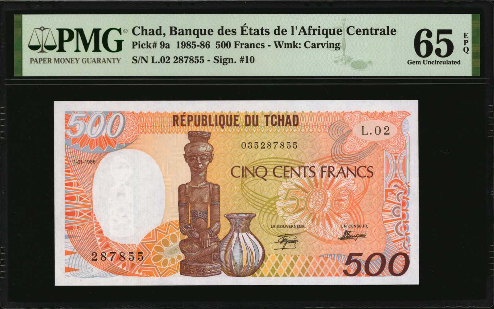 image for: Chad  500 francs (B208a)
