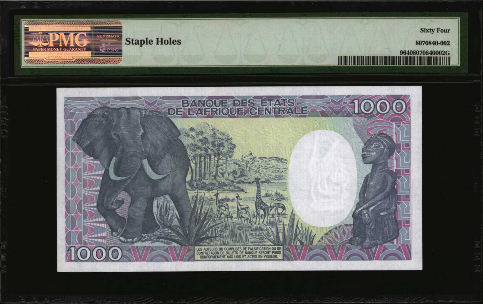 image for: Congo, Republic  1,000 francs(B208a)