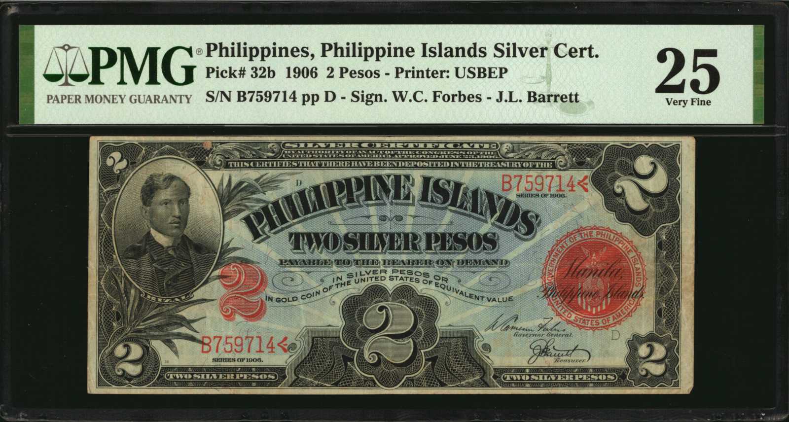 image for: Philippines  2 silver pesos (B509b)