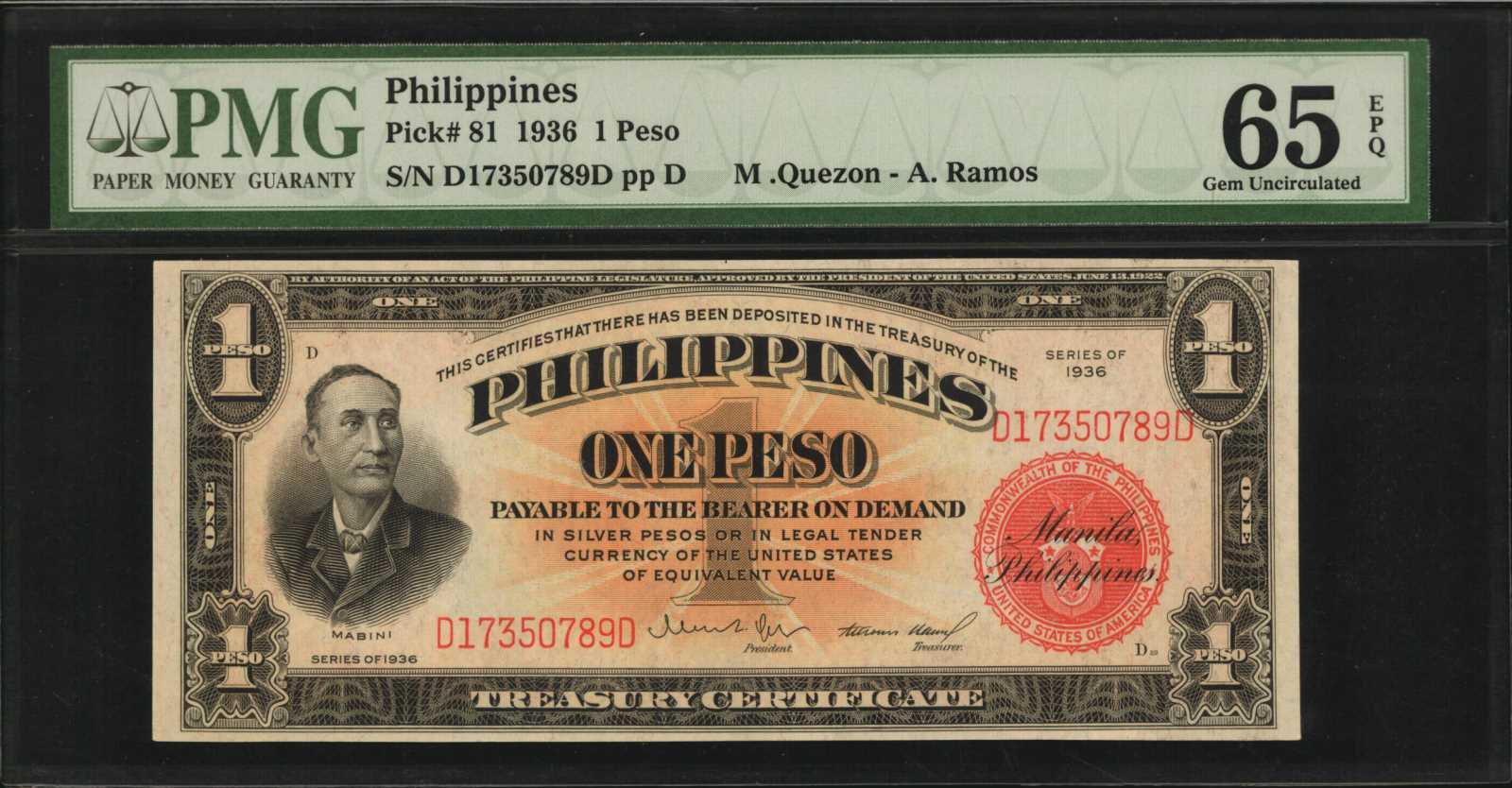 image for: Philippines  1 peso (B538a)