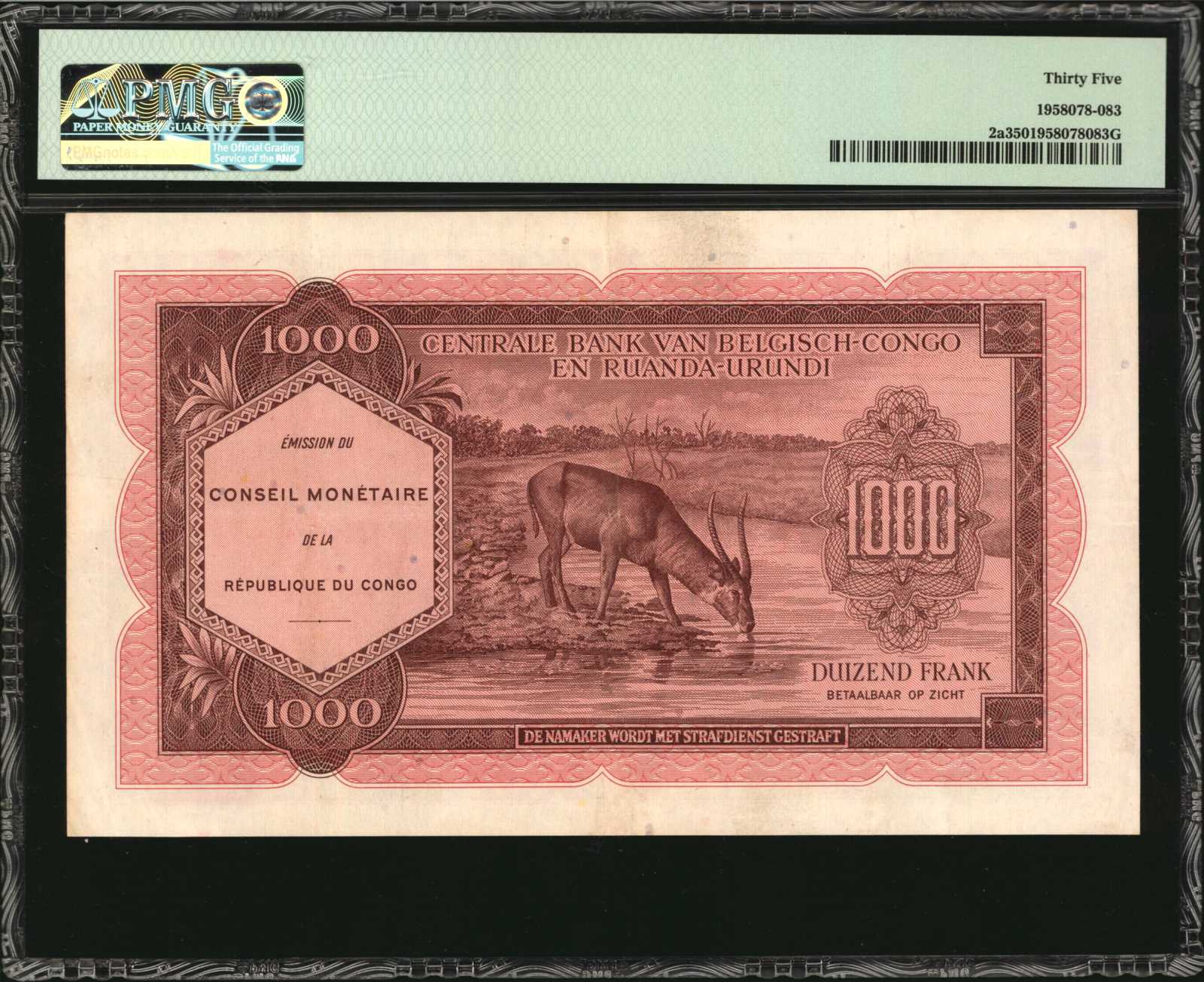 image for: Congo Democratic Republic  1,000 francs(B101a)
