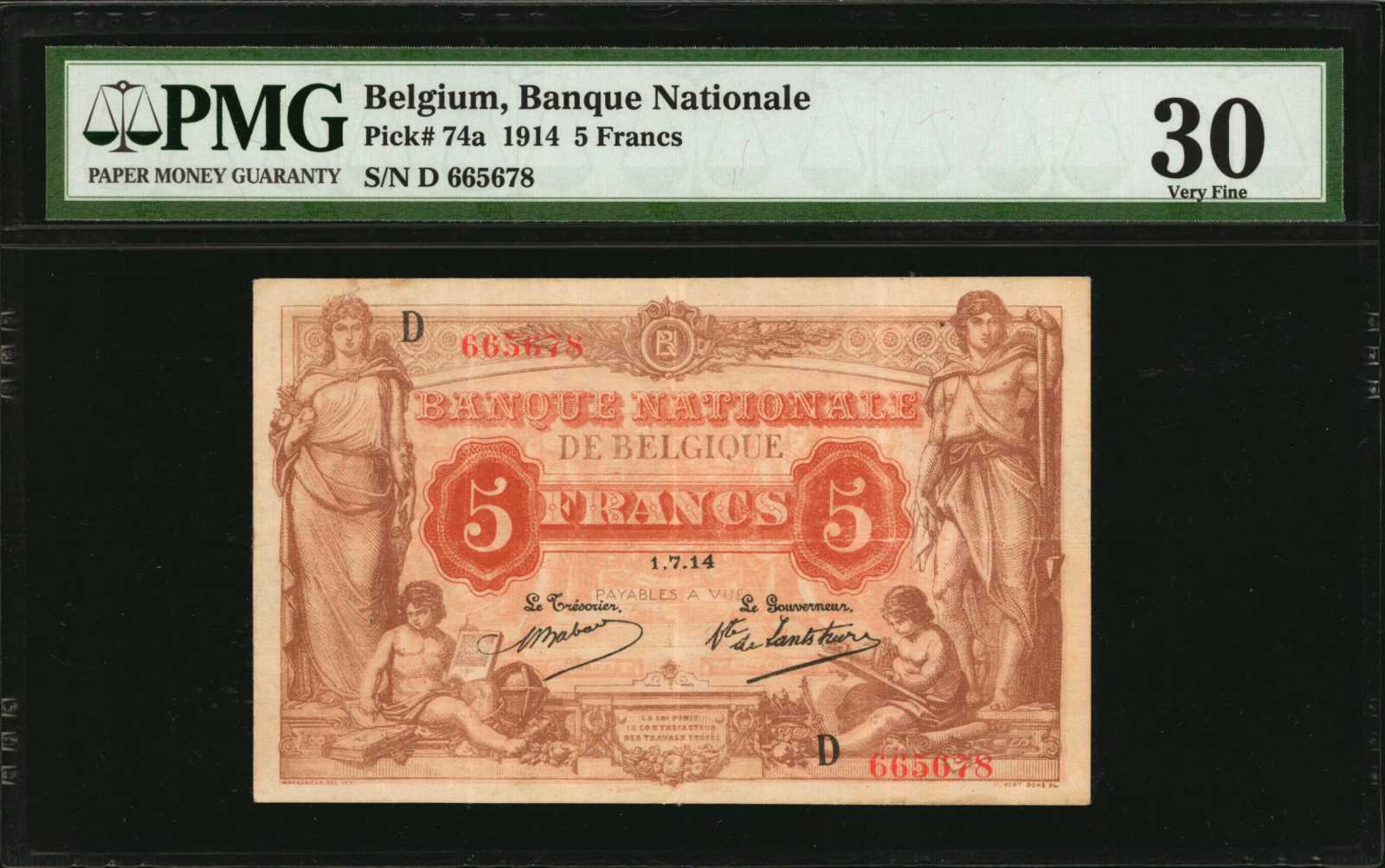 image for: Belgium  5 francs(B534b)