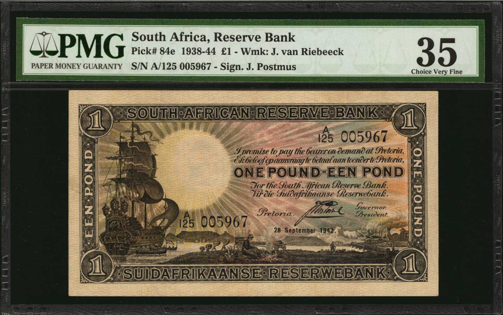 image for: South Africa  1 pound (B712fs)