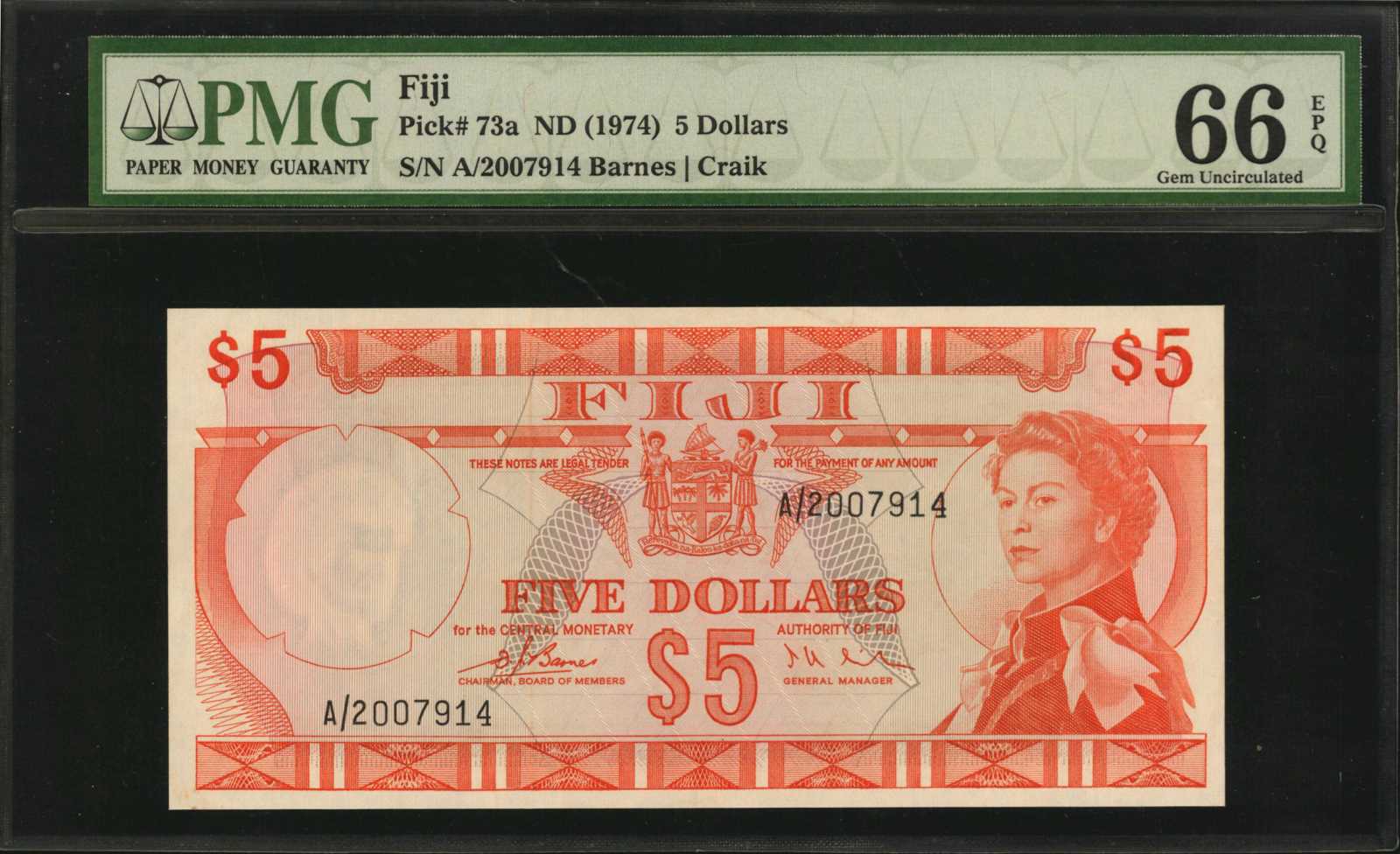 image for: Fiji  5 dollars (B404c)