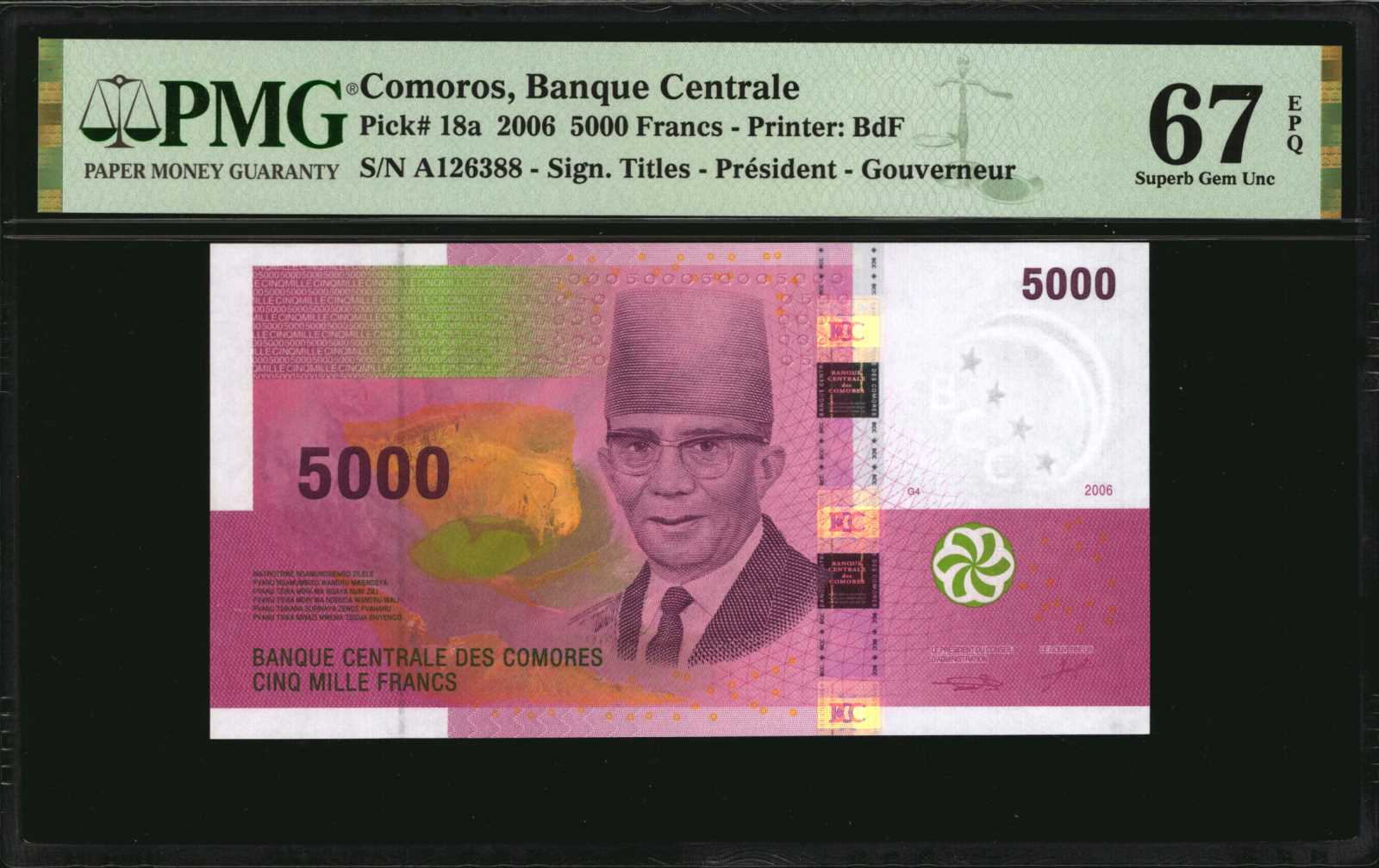image for: Comoros  10,000 francs (B310az)