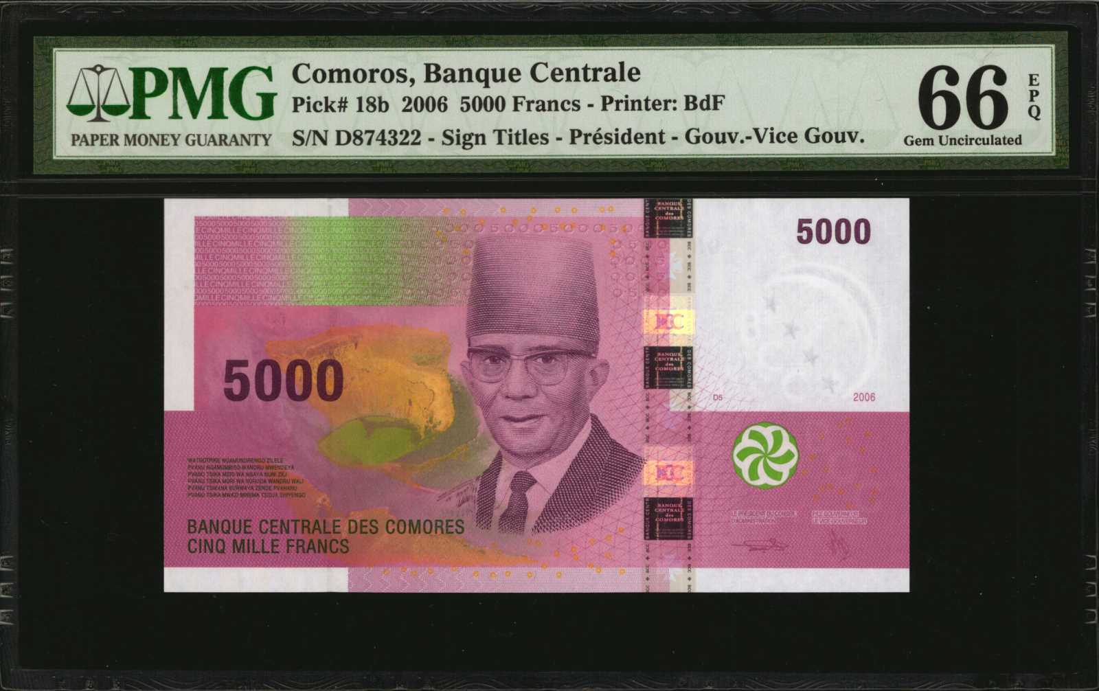 image for: Comoros  10,000 francs (B310a)