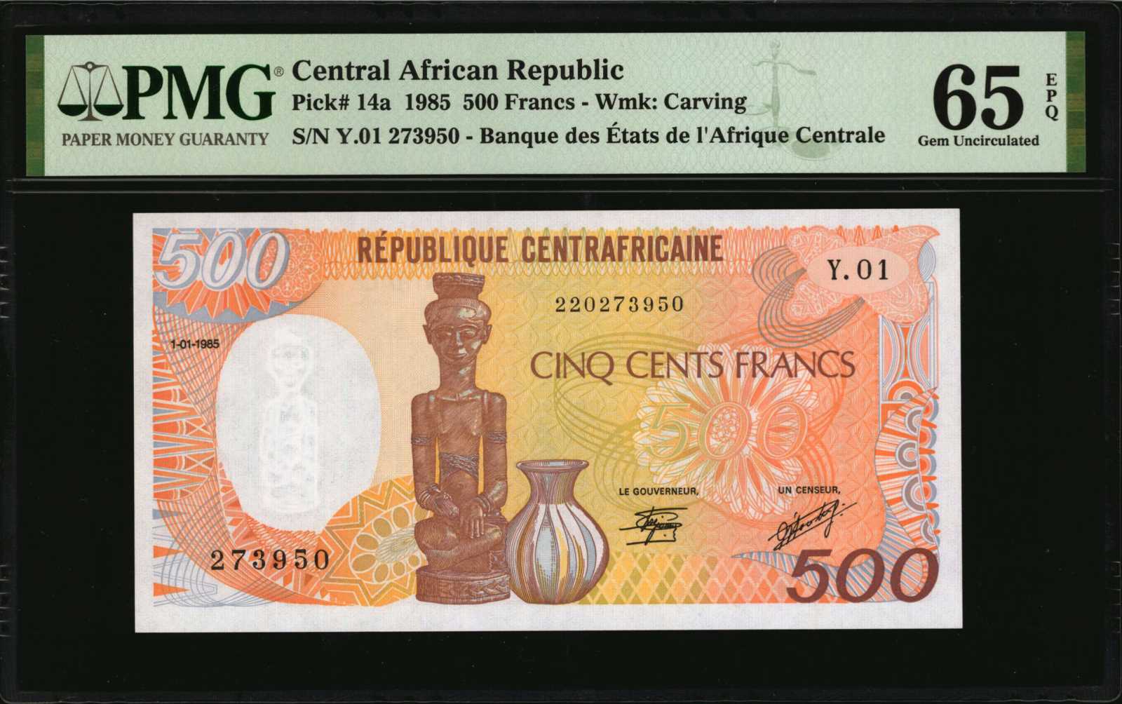 image for: Central African Republic  500 francs (B110c)