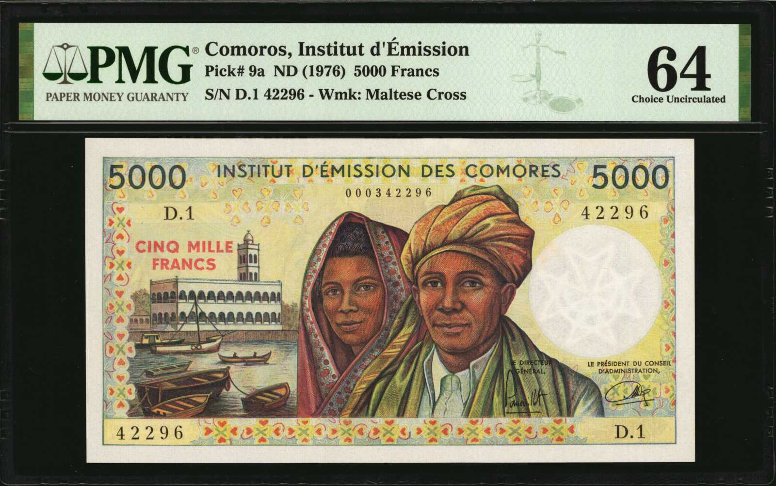 image for: Comoros  5,000 francs (B203a)