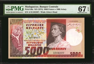 image for: Malagasy Republic 5,000 francs = arivo (B205as4)