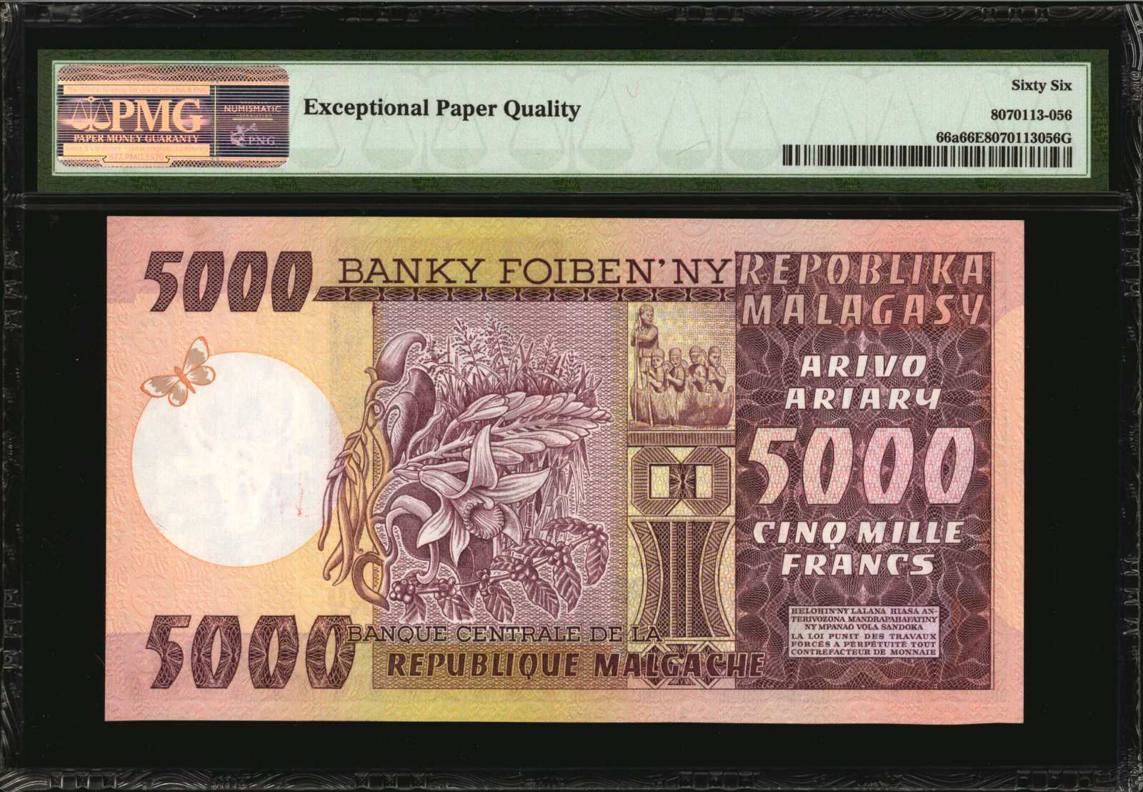 image for: Malagasy Republic  100 francs = roapolo (B202as1)