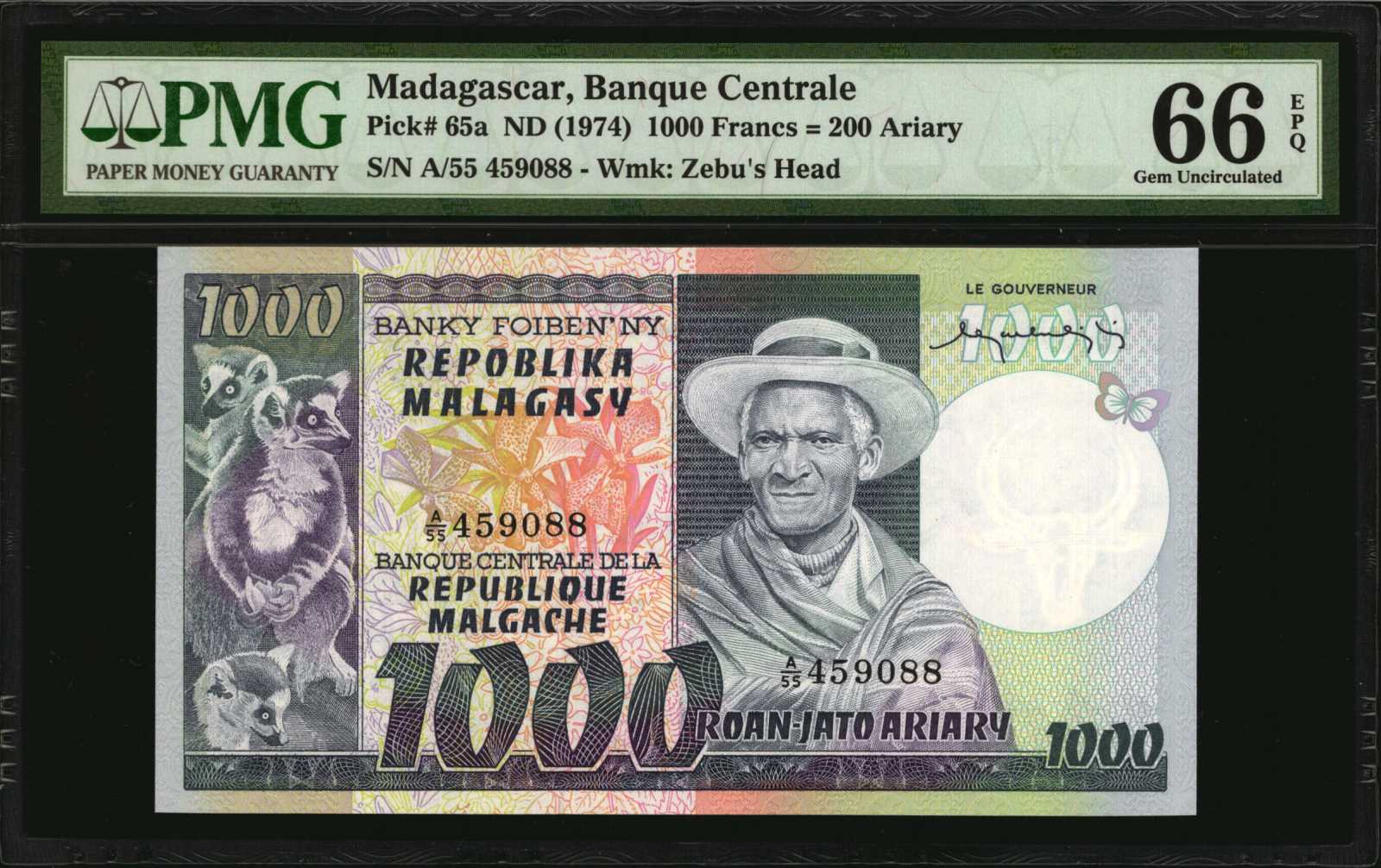image for: Malagasy Republic  100 francs = roapolo (B202as1)