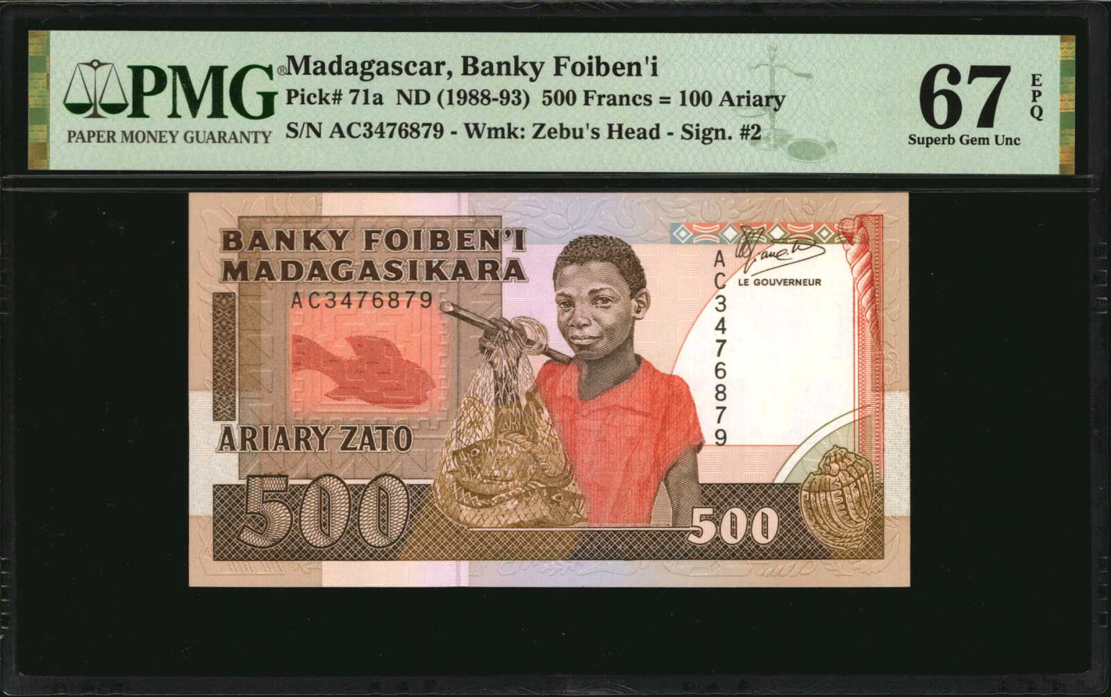 image for: Madagascar  2,500 francs = 500 ariary(B309a)