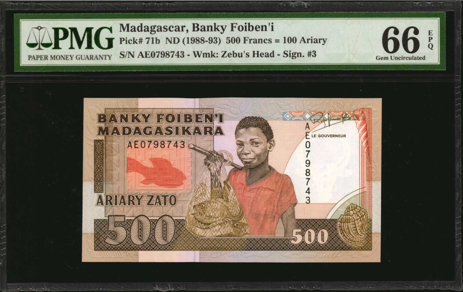 image for: Madagascar  2,500 francs = 500 ariary(B309b)