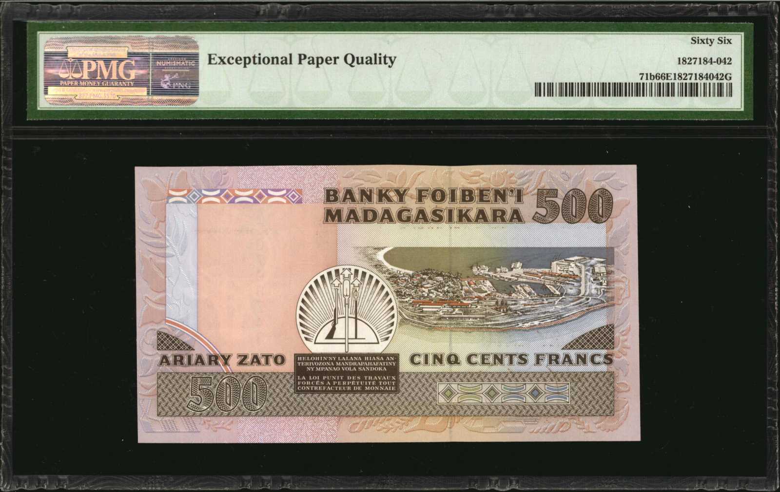 image for: Madagascar  2,500 francs = 500 ariary(B309as)