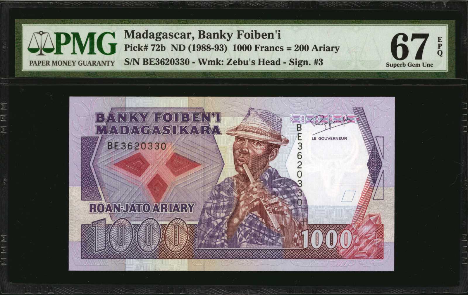 image for: Madagascar  2,500 francs = 500 ariary(B309as)