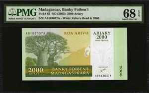 image for: Madagascar 5,000 ariary = 25,000 francs (B318az)
