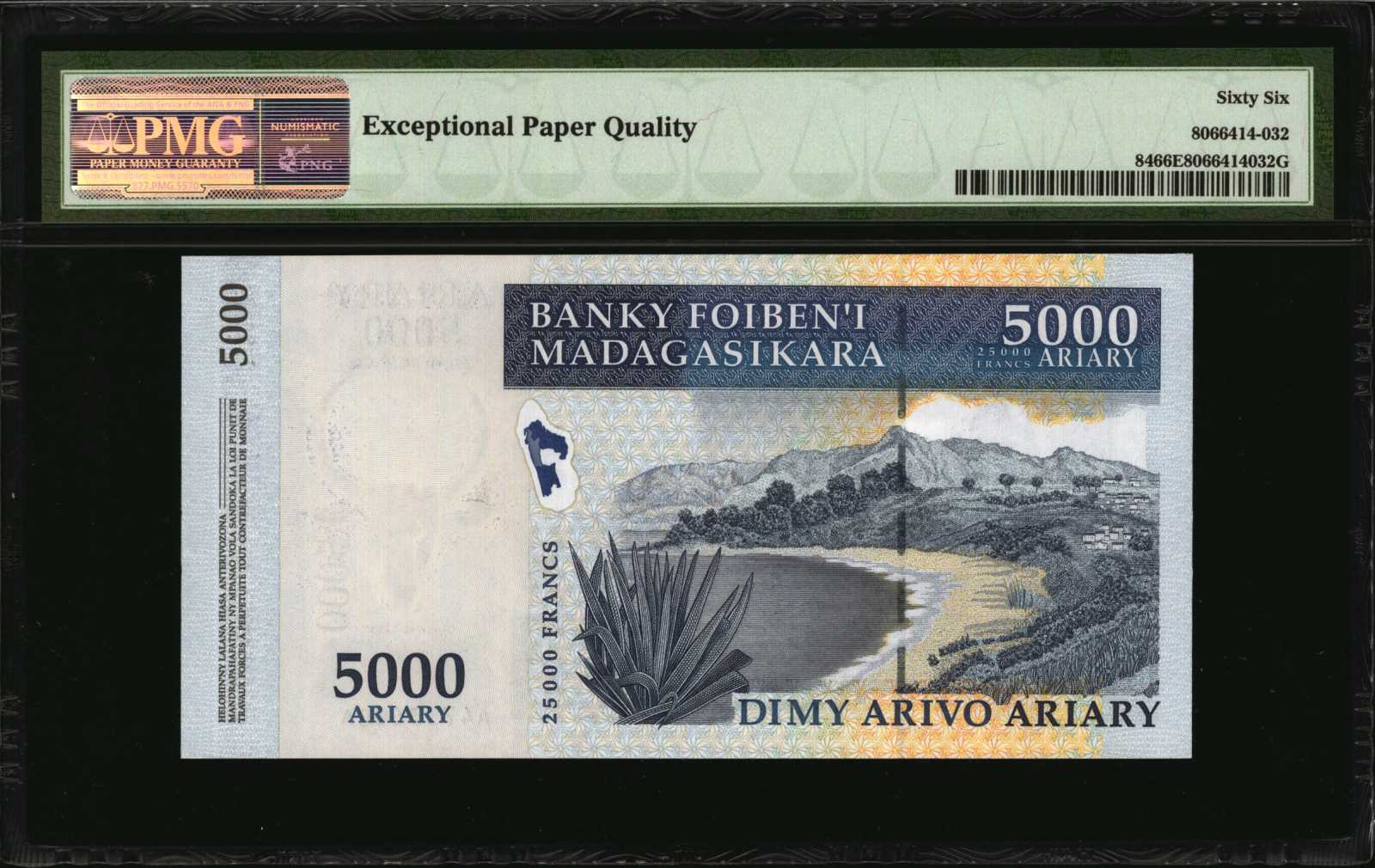 image for: Madagascar  10,000 ariary = 50,000 francs (B319as)