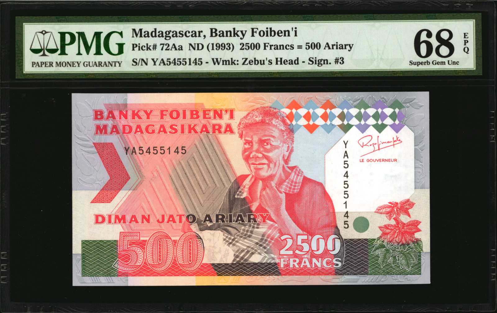image for: Madagascar  5,000 francs = arivo (1,000) ariary(B307b)