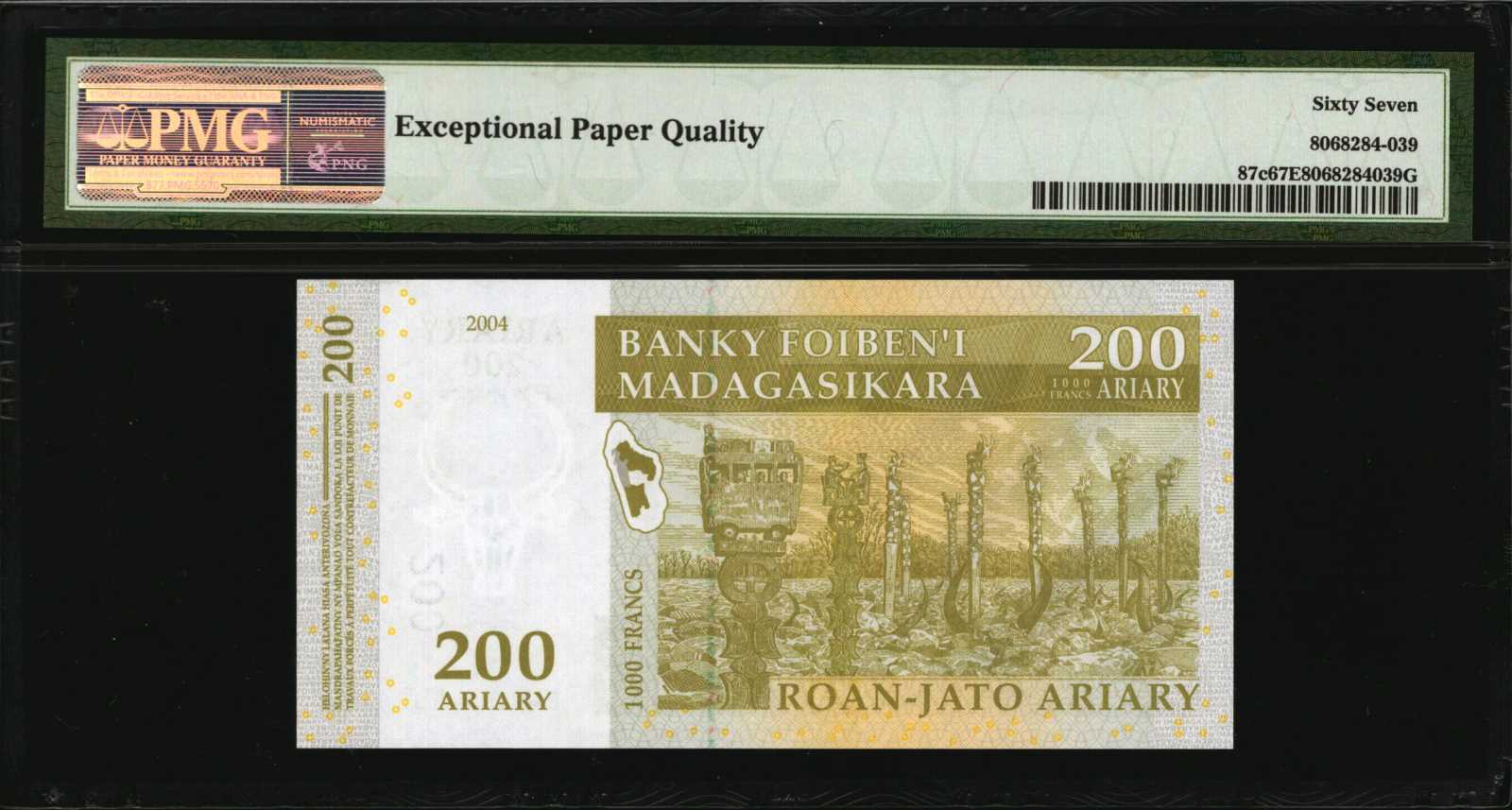 image for: Madagascar  1,000 ariary = 5,000 francs (B323z)