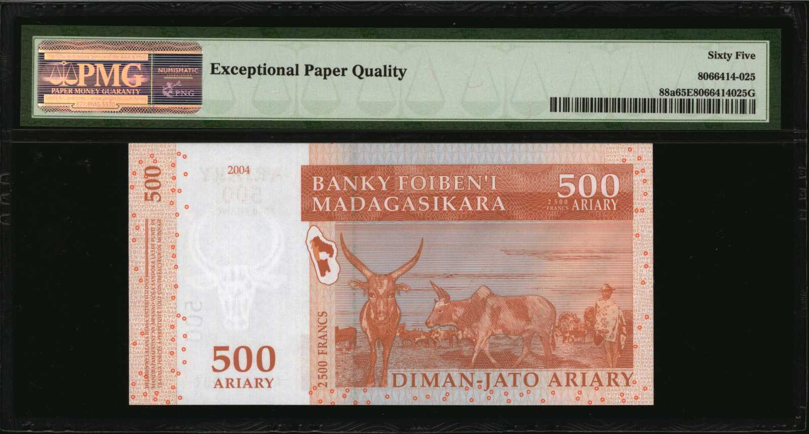 image for: Madagascar  1,000 ariary = 5,000 francs (B323b)