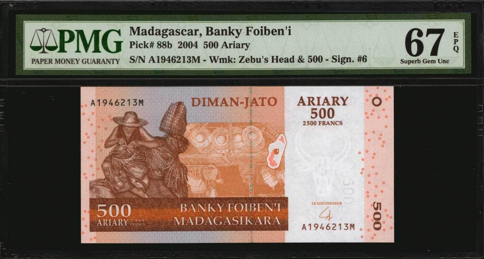 image for: Madagascar  1,000 ariary = 5,000 francs (B323b)