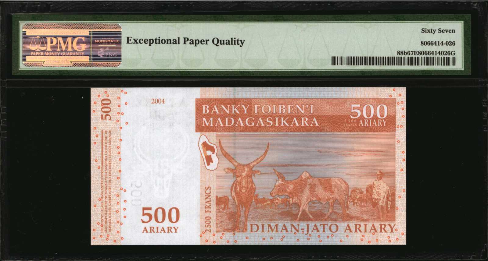 image for: Madagascar  1,000 ariary = 5,000 francs (B323b)