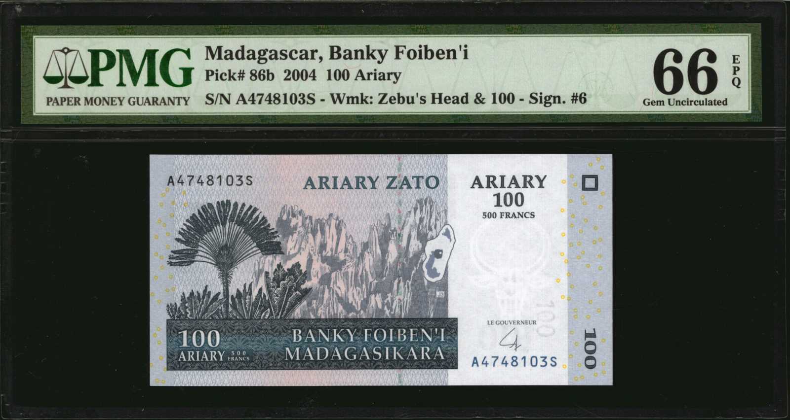 image for: Madagascar  1,000 ariary = 5,000 francs (B323z)