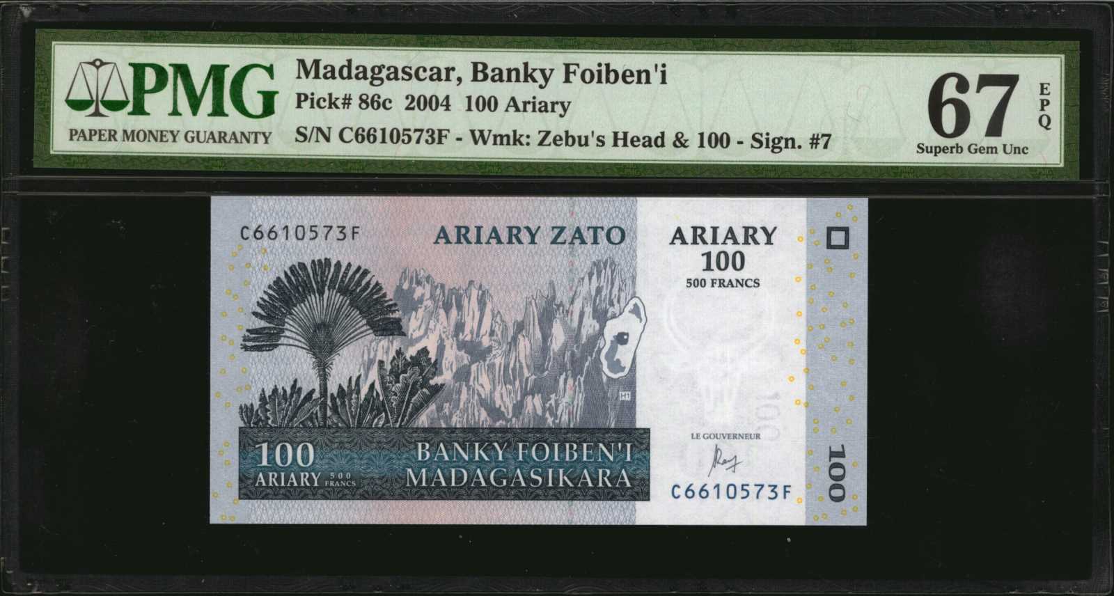 image for: Madagascar  1,000 ariary = 5,000 francs (B323a)
