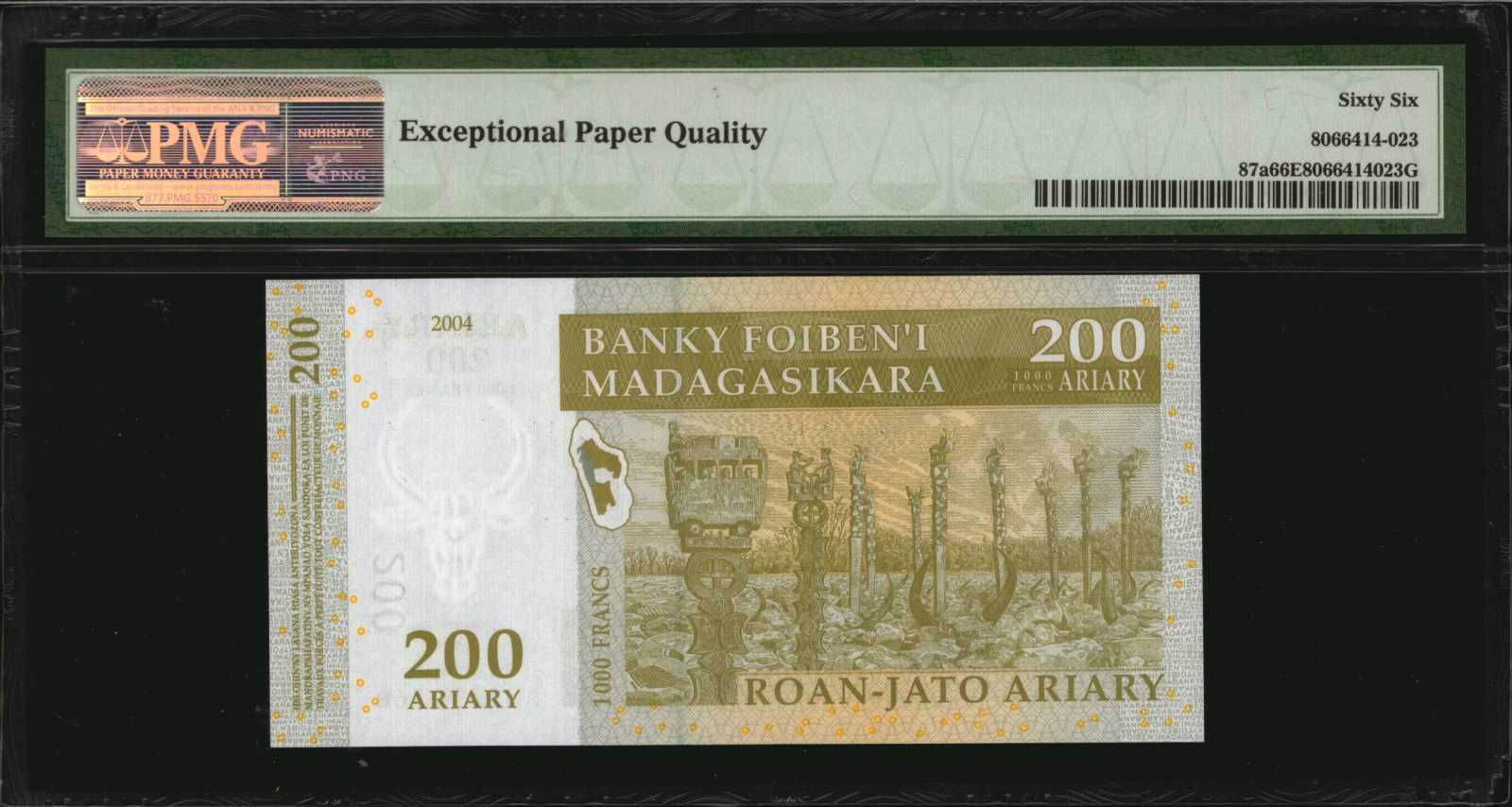 image for: Madagascar  1,000 ariary = 5,000 francs (B323a)