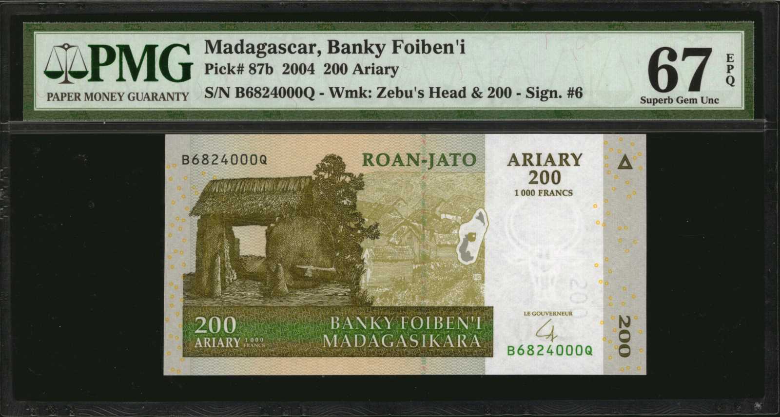 image for: Madagascar  1,000 ariary = 5,000 francs (B323z)