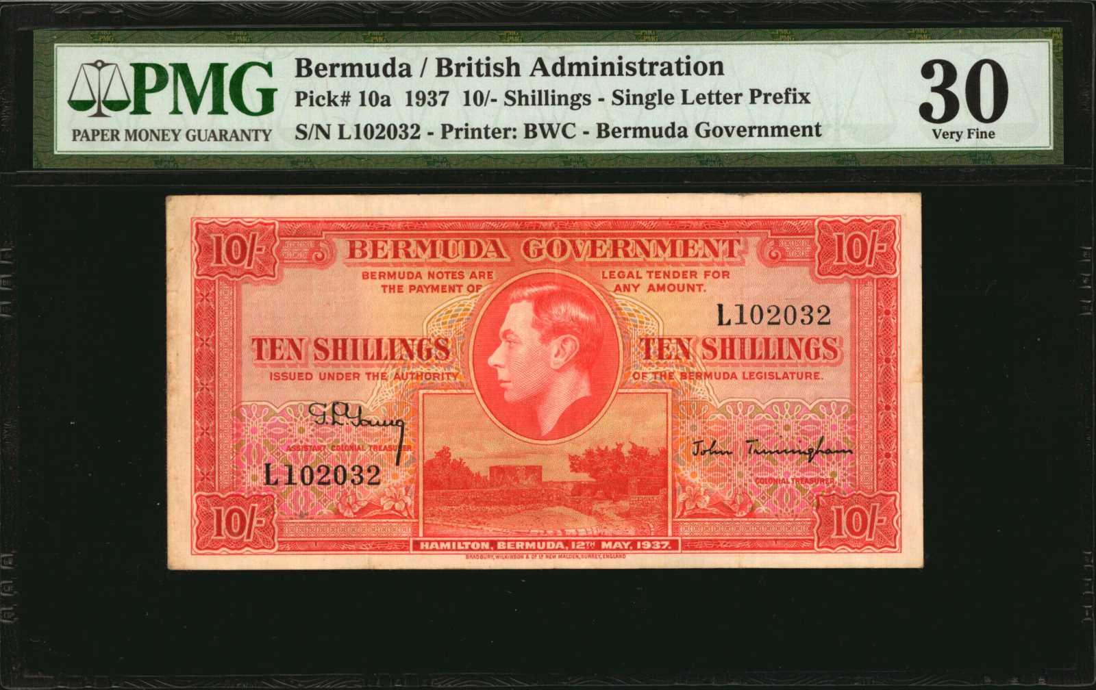 image for: Bermuda  10 shillings(B110b)