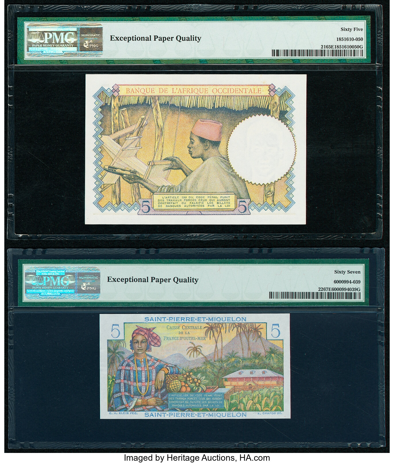 image for: French West Africa  5 francs(B108a)