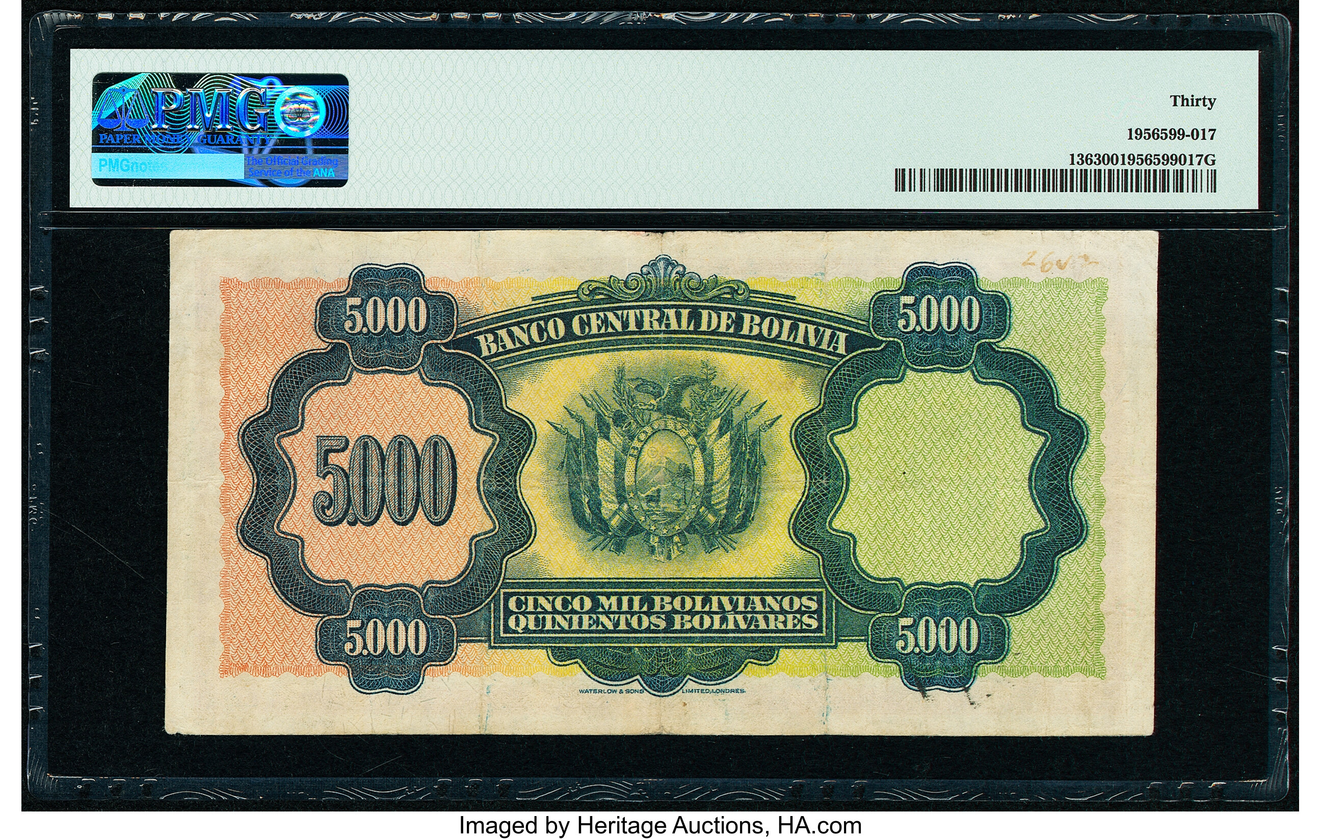 image for: Bolivia  5,000 bolivianos = 500 bol?vares(B325s)