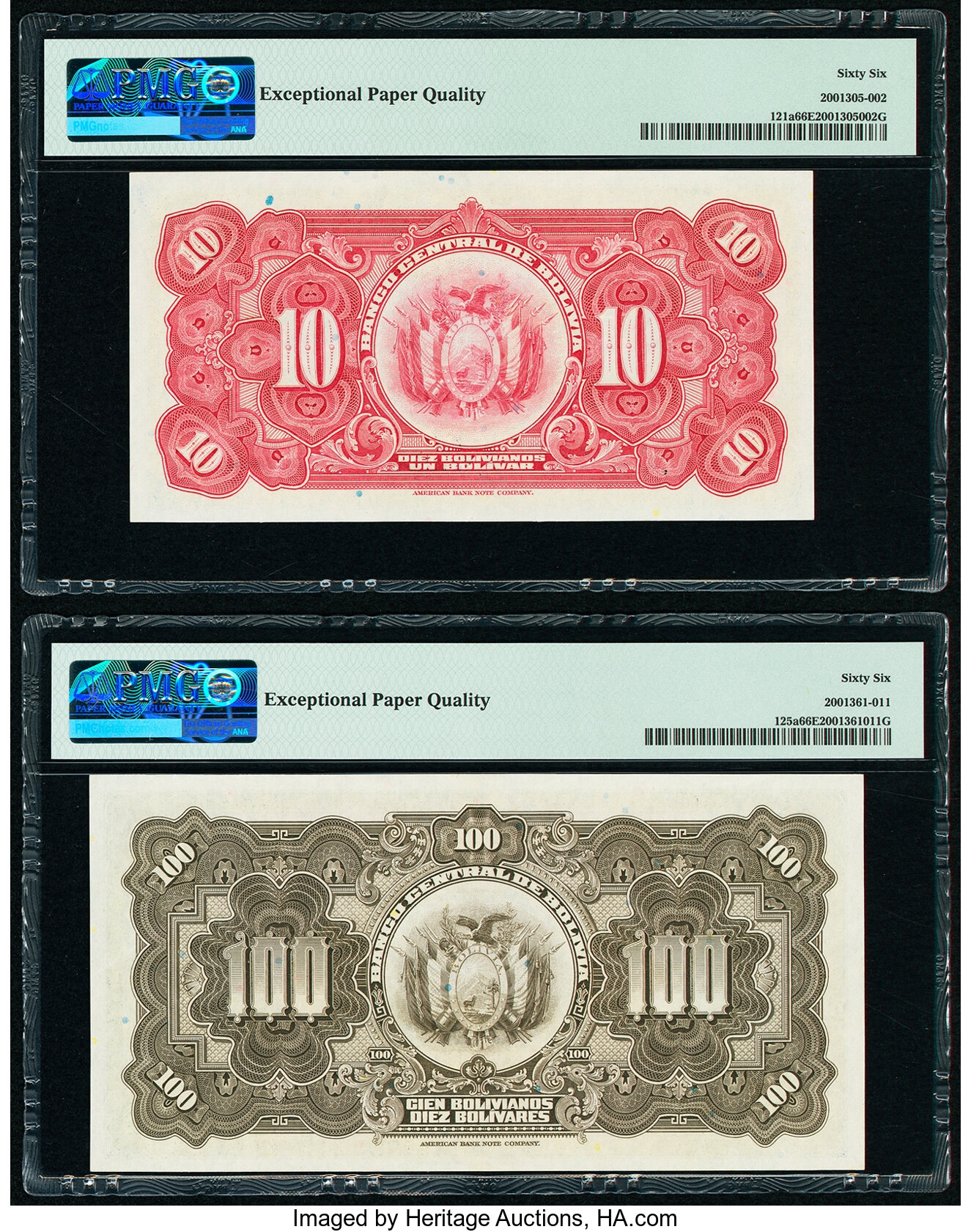 image for: Bolivia  10 bolivianos = 1 bolivar(B309g)