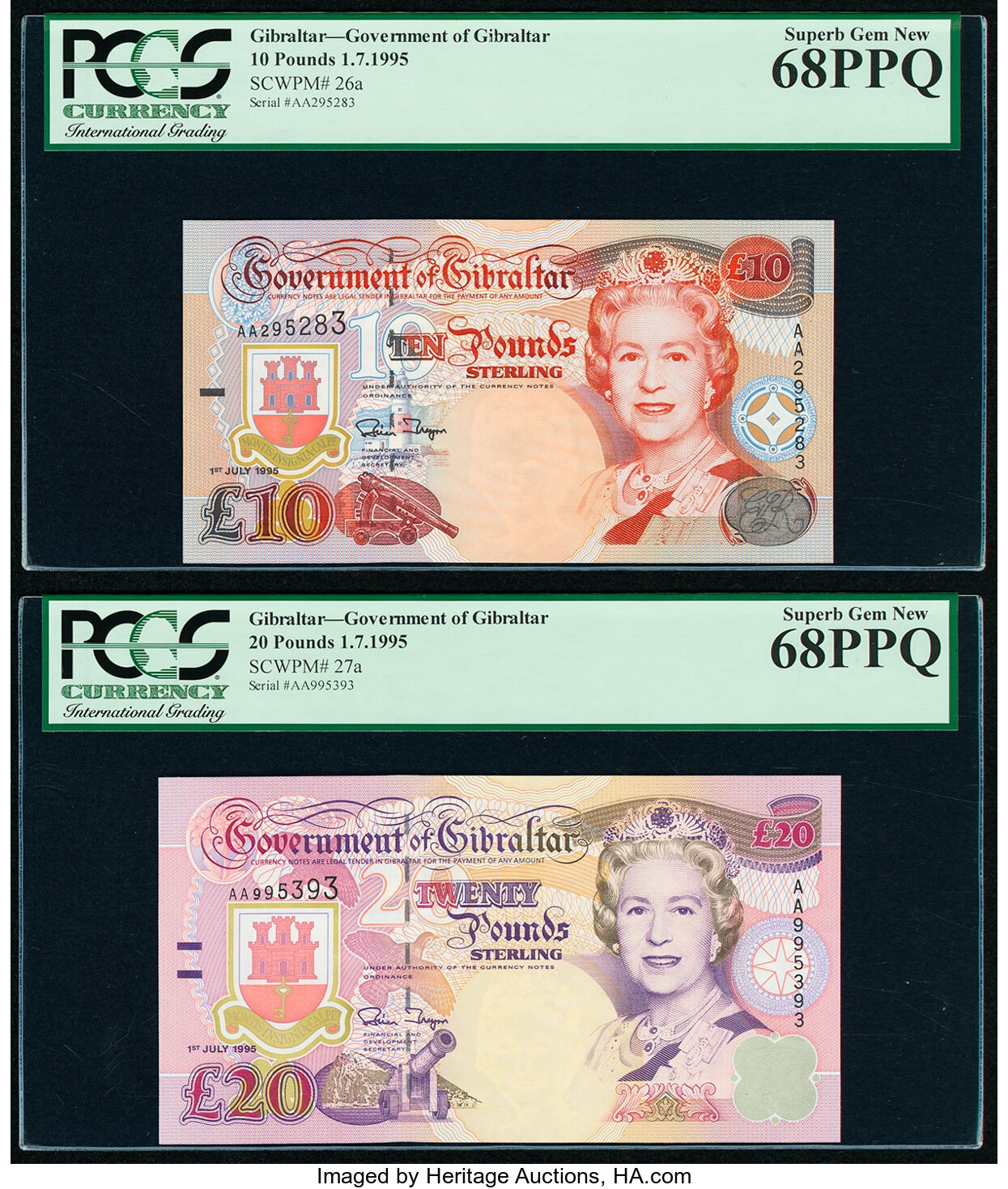 image for: Gibraltar  10 pounds (B124a)