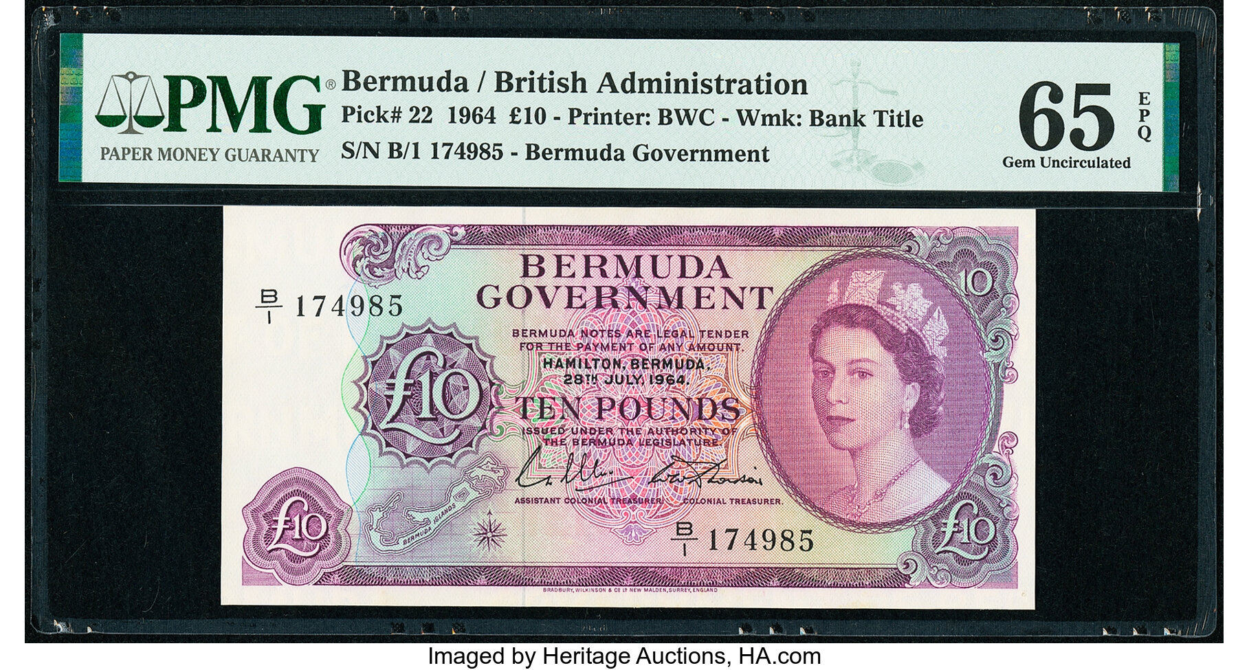 image for: Bermuda  10 pounds (B123a)