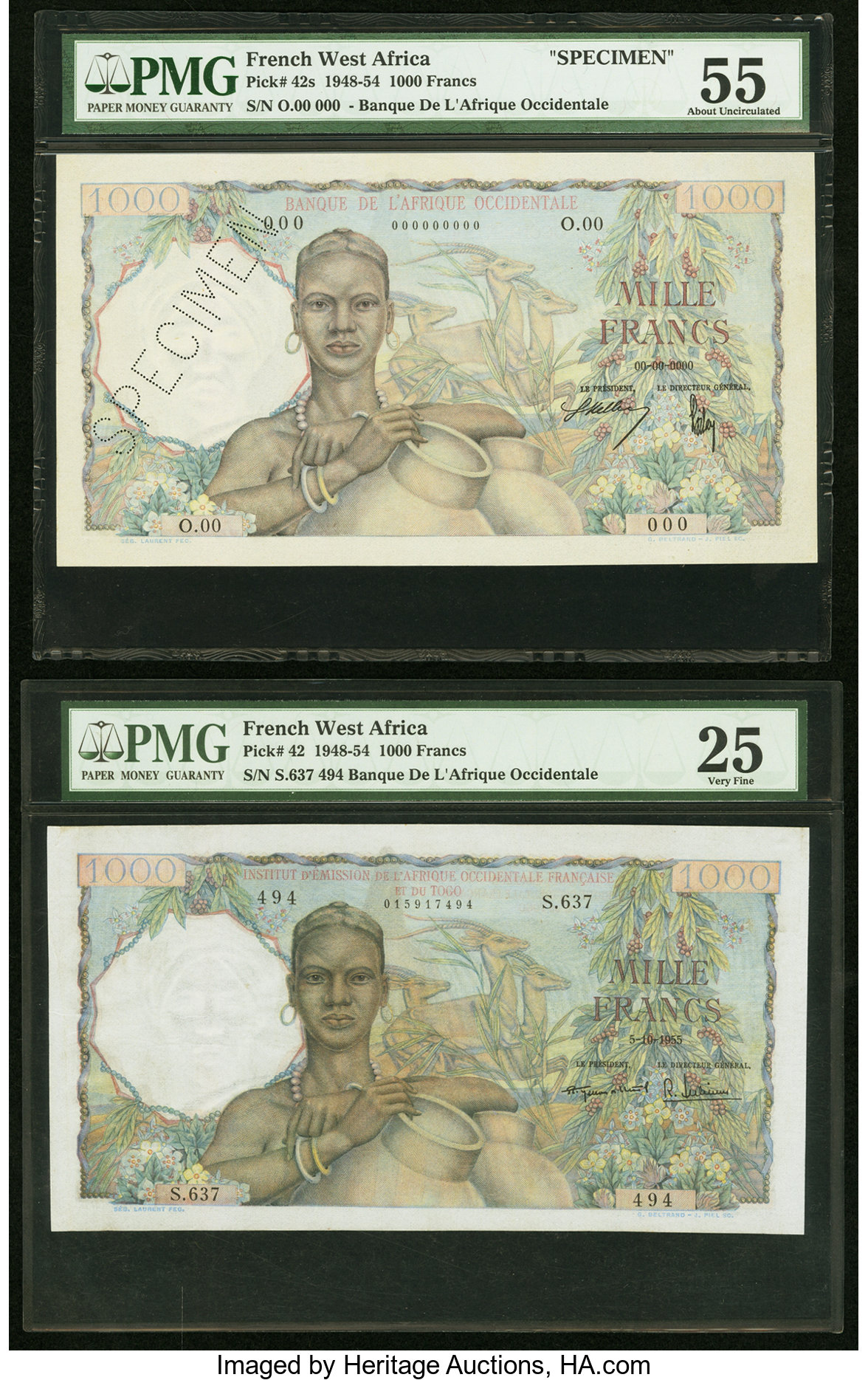 image for: French West Africa  1,000 francs(B126a)