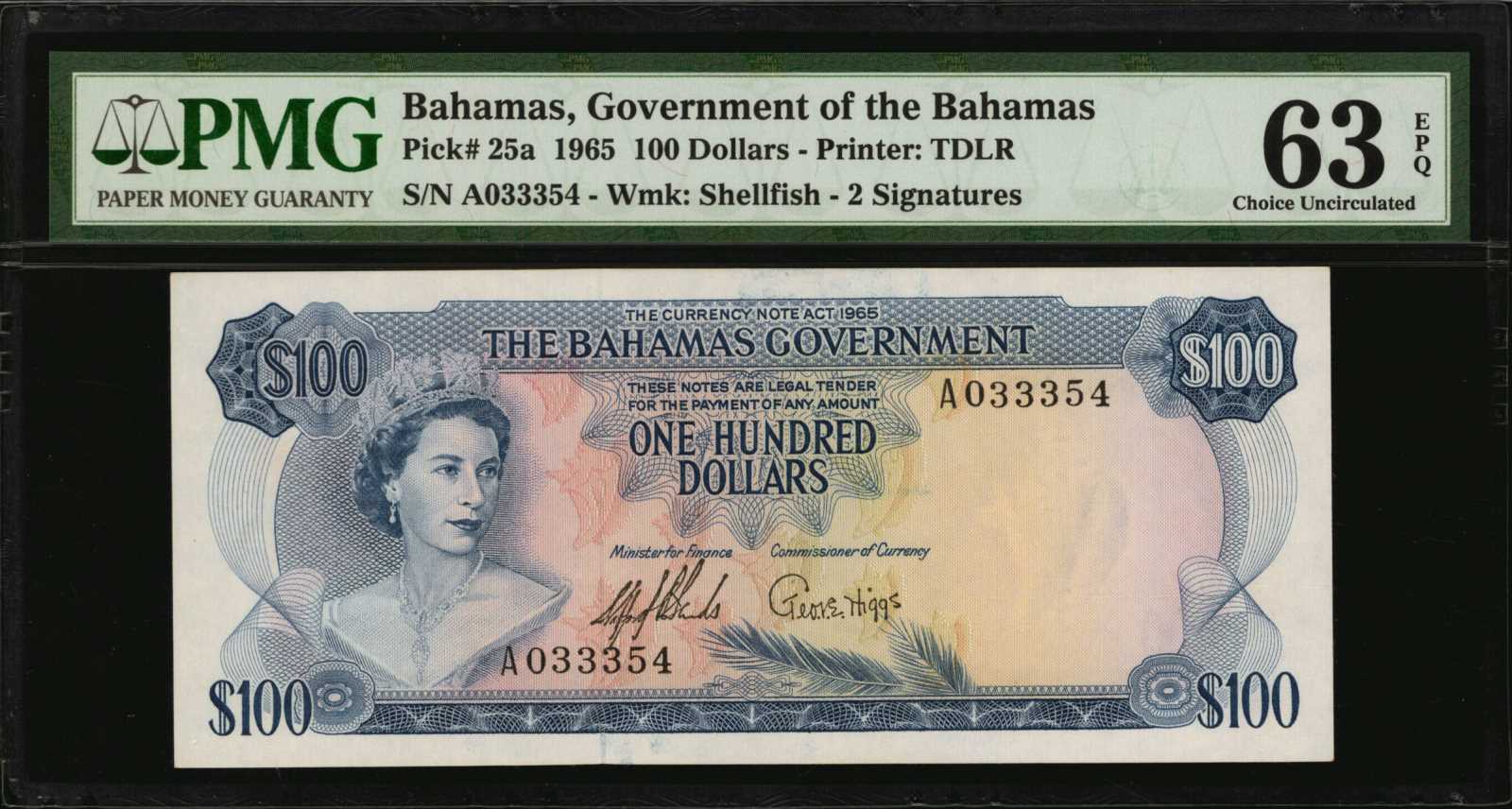 image for: Bahamas  100 dollars (B124z)